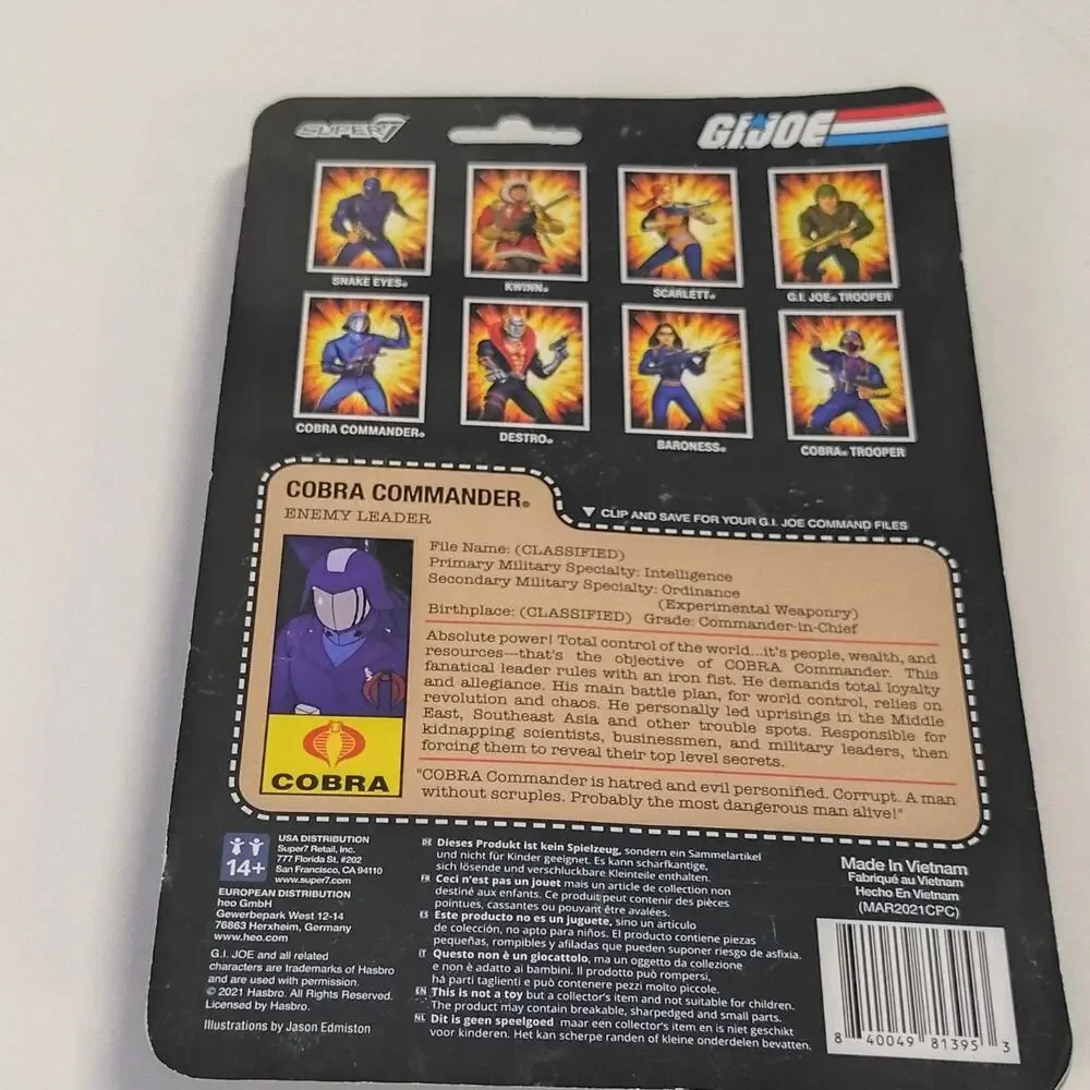Super7 Cobra Commander ReAction Figures G.I. Joe 3.75